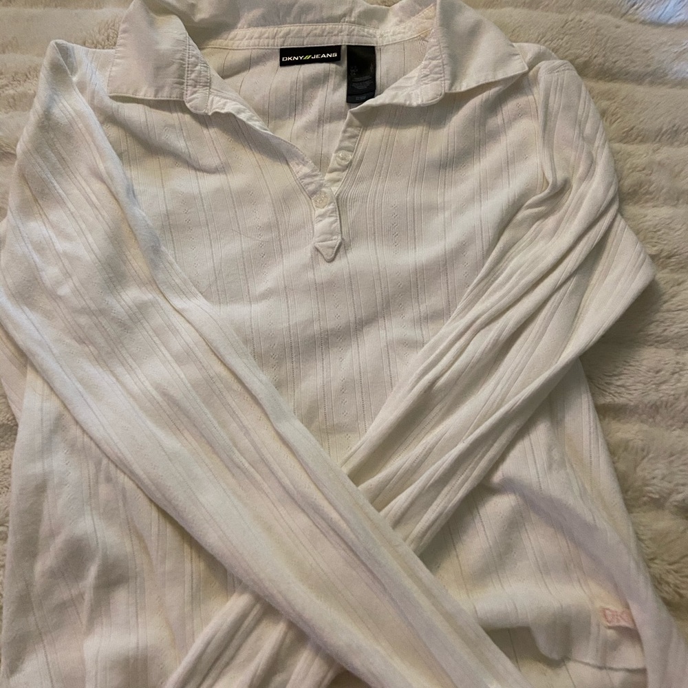 Dkny jeans white collared shirt